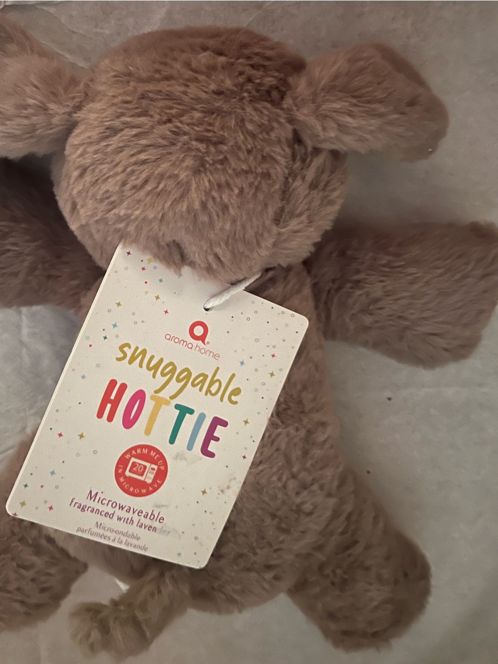 Aroma Home Snuggable Hottie Plush Heat Pack - Light Brown puppy